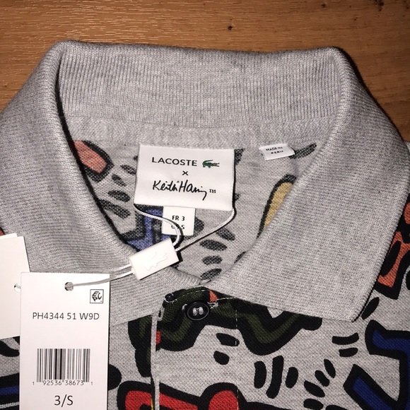 NWT MENS KEITH HARRING xLACOSTE PRINT PIQUE POLO - Picture 6 of 6